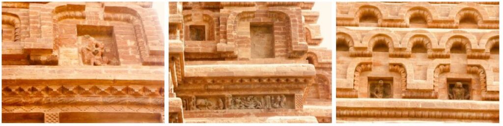 View of the niches and the terracotta art housed in them.